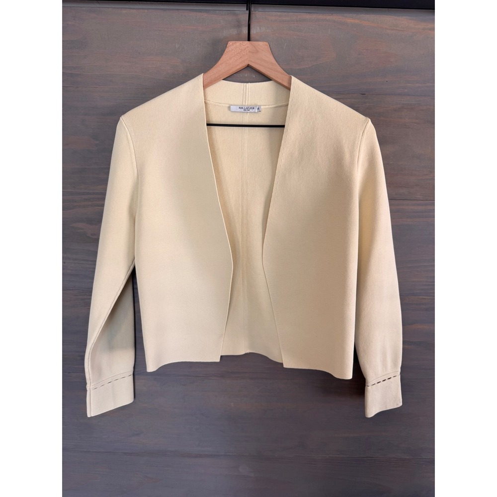 MM.LaFleur Woolf Jardigan Cream Ecru Knit Open Front Jacket XS RPFC-19-021‎ - Picture 2 of 8
